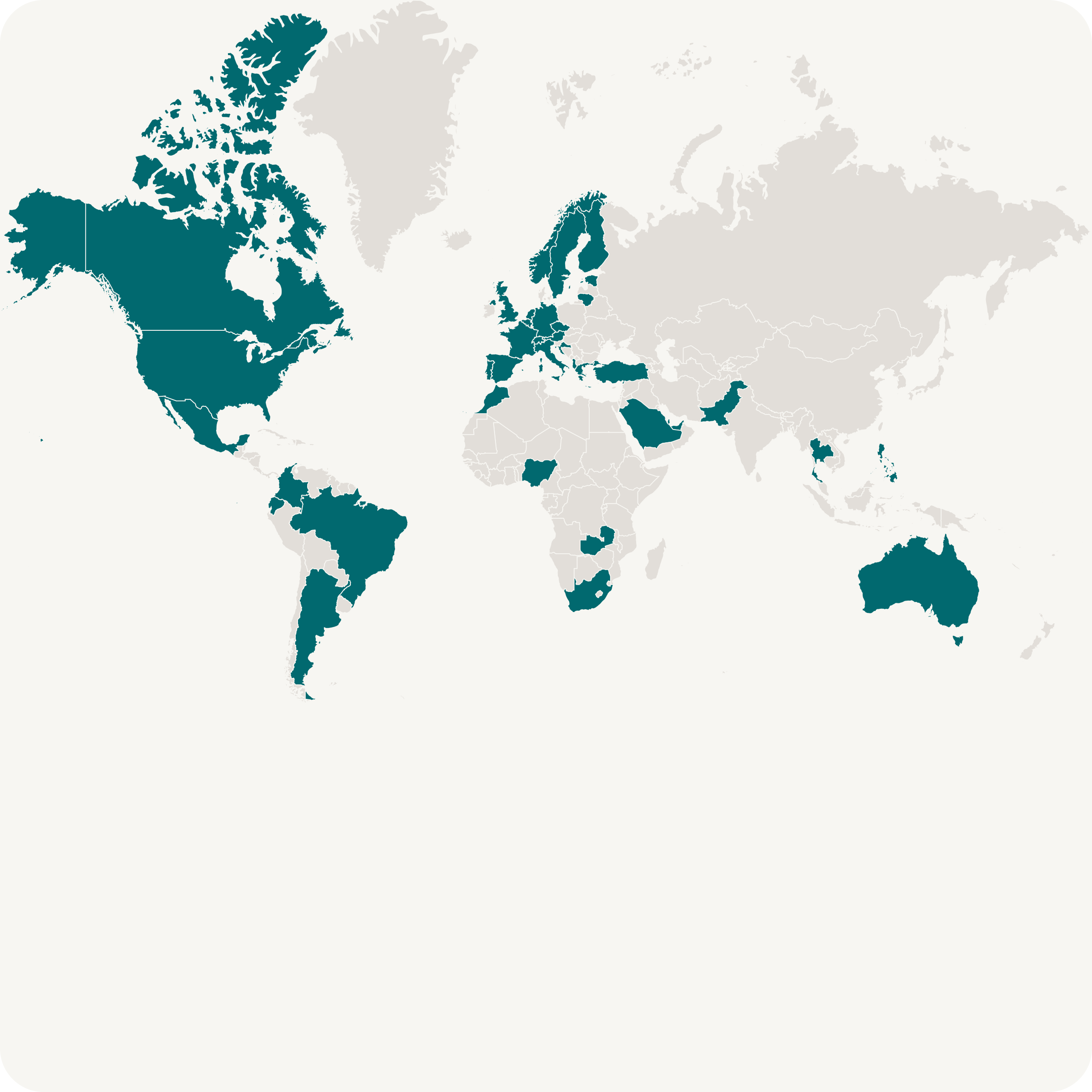 World map highlighting the 38 countries where travelers have purchased the BarisExplores Istanbul travel guide
